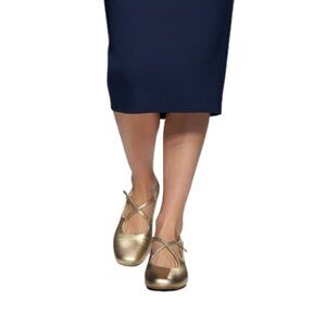 Trotters Women’s Pumps Demi Champagne Gold Block Heel Mary Jane Fancy, 9W, 9.5W